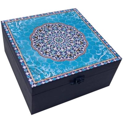 Wooden Box for Gift Giving with Persian Inspired Pattern Negargari II