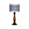 Traditional Wooden Table Lamp with Persian Inspired Lampshade Iblue