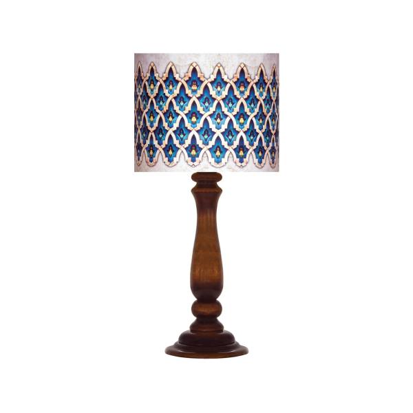 Traditional Wooden Table Lamp with Persian Inspired Lampshade Iblue