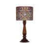 Traditional Wooden Table Lamp with Persian Inspired Lampshade Kashi