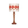 Traditional Wooden Table Lamp with Flowers Lampshade