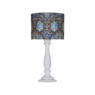 Traditional Wooden Table Lamp with Persian Inspired Lampshade Samin