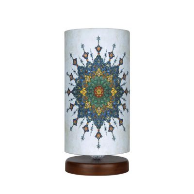 Minimalist Persian Wooden Table Lamp & Bedside Cylinder Handcrafted Sarv