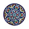 Decorative Pottery Wall Plate Hand-Painted Blue Flower