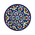 Decorative Pottery Plate Hand-Painted Blue Flower