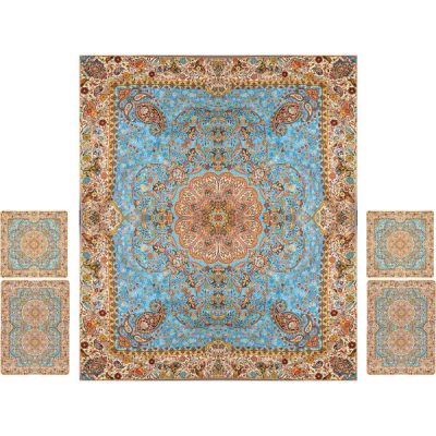 Persian Bedspread Set – Oriental Style Double Size with Termeh Fabric – Afshar