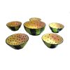 Set of 6 Handmade Decorative Pottery Bowls Yellow Watermelon