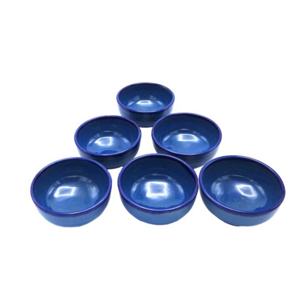 Set of 6 Persian Blue Pottery Yogurt Bowls