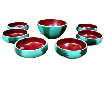 Set of 7 Handmade Decorative Pottery Bowls Model Yalda