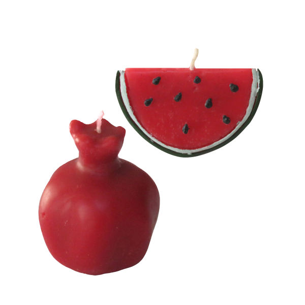 Pomegranate & Watermelon Candle – Symbolic Duo, Ideal for Yalda