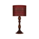 Traditional Wooden Table Lamp with Persian Inspired Lampshade Kilim