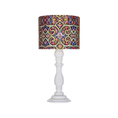 Traditional Wooden Table Lamp with Persian Inspired Lampshade Dalan