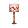 Traditional Wooden Table Lamp with Roses Lampshade