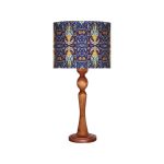 Traditional Wooden Table Lamp with Persian Inspired Lampshade Kabiri