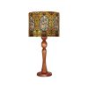 Traditional Wooden Table Lamp with Persian Inspired Lampshade Kara