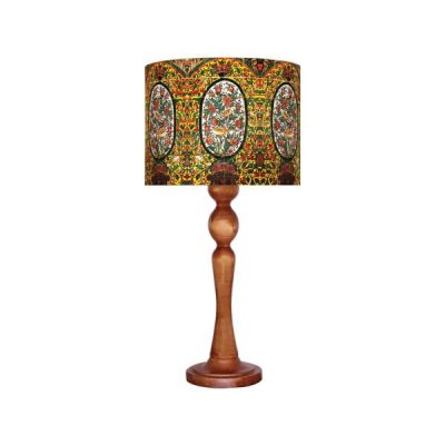 Traditional Wooden Table Lamp with Persian Inspired Lampshade Kara