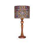 Traditional Wooden Table Lamp with Persian Inspired Lampshade Karimi