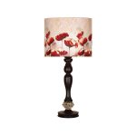 Traditional Wooden Table Lamp with Lampshade Rose II