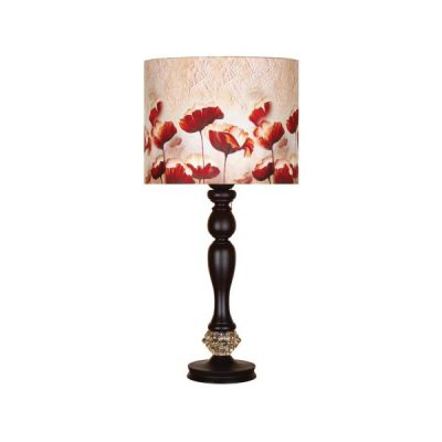 Traditional Wooden Table Lamp with Lampshade Rose II