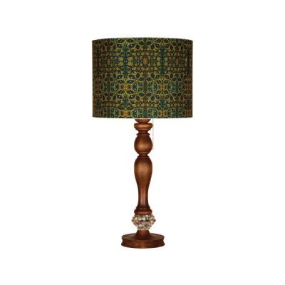 Traditional Wooden Table Lamp with Persian Inspired Lampshade Saba