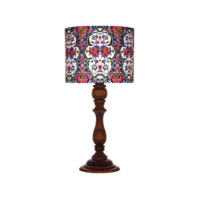 Traditional Wooden Table Lamp with Persian Inspired Lampshade Sahra