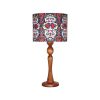 Traditional Wooden Table Lamp with Persian Inspired Lampshade Sajedi
