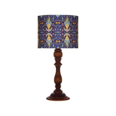 Traditional Wooden Table Lamp with Persian Inspired Lampshade Yalda