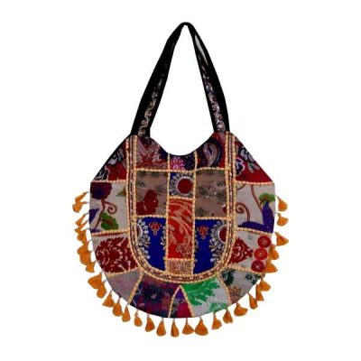 Ethnic Tote Bag with Baluchi Embroidered Model Lavin