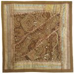 Embroidered Cushion Cover - Brown Suzani Design