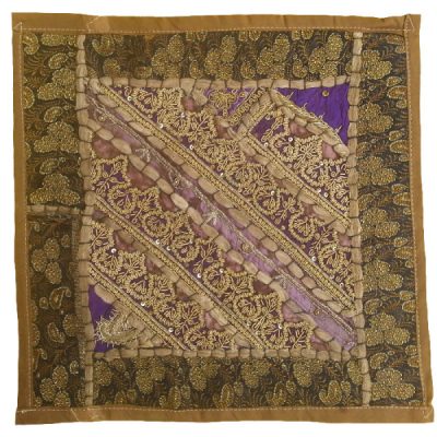 Embroidered Cushion Cover – Golden Suzani Design