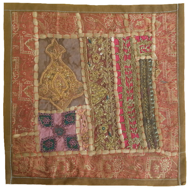 Embroidered Cushion Cover - Pink Suzani Design