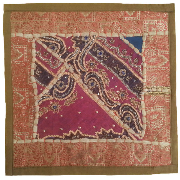 Embroidered Cushion Cover - Purple Suzani Design