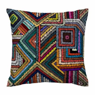Ethnic Velvet Printed Cushion Cover – Soft & Luxurious Geometric Design