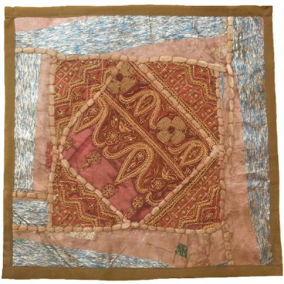 Embroidered Cushion Cover – Blue Suzani Design