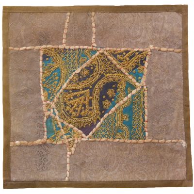 Embroidered Cushion Cover – Blue Suzani Design