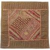 Embroidered Cushion Cover - Brown Suzani Design