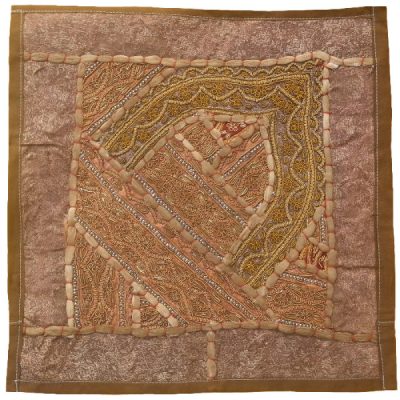 Embroidered Cushion Cover – Golden Suzani Design