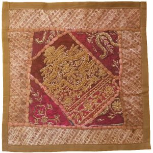 Embroidery Suzani Cushion Cover Model Dark Red Color