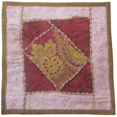 Embroidered Cushion Cover – Purple Design