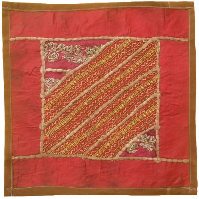 Embroidered Cushion Cover – Red Suzani Design