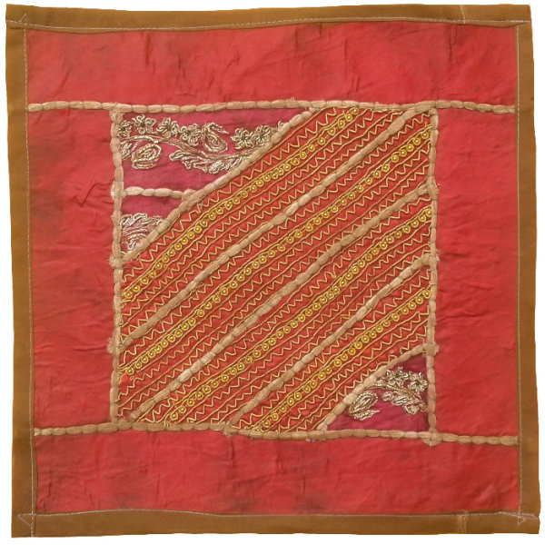 Embroidered Cushion Cover - Red Suzani Design
