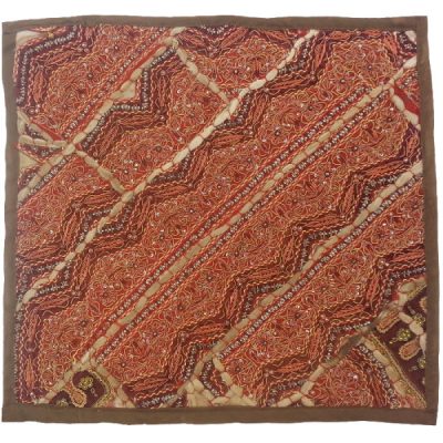 Embroidered Cushion Cover – Vermilion Suzani Design