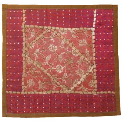 Embroidered Cushion Cover – Pink Suzani Design