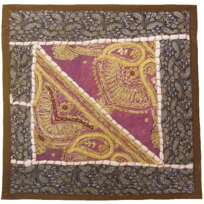 Embroidered Cushion Cover – Purple Suzani Design