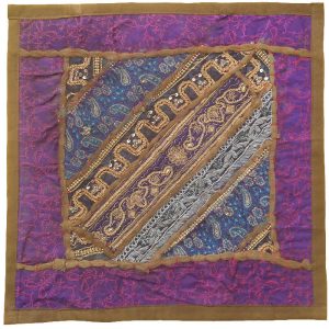 Embroidery Suzani Cushion Cover Purple Color II