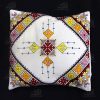 Embroidered Cushion Cover - White Suzani Design