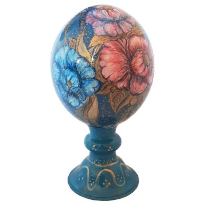 Persian Decorative Hand Painted Ostrich Egg Shell – 3D Flower