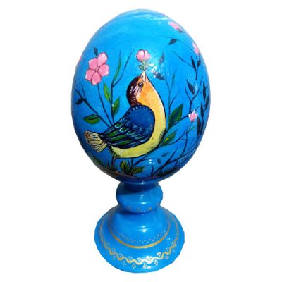 Persian Decorative Hand Painted Ostrich Egg Shell – Lovebird II
