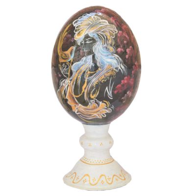 Persian Decorative Hand Painted Ostrich Egg Shell – Red