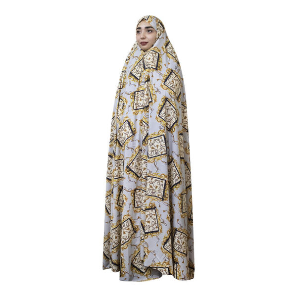 Iranian Cultural Chador for Women – Colorful, Ideal for Daily Use and Namaz, Golden White